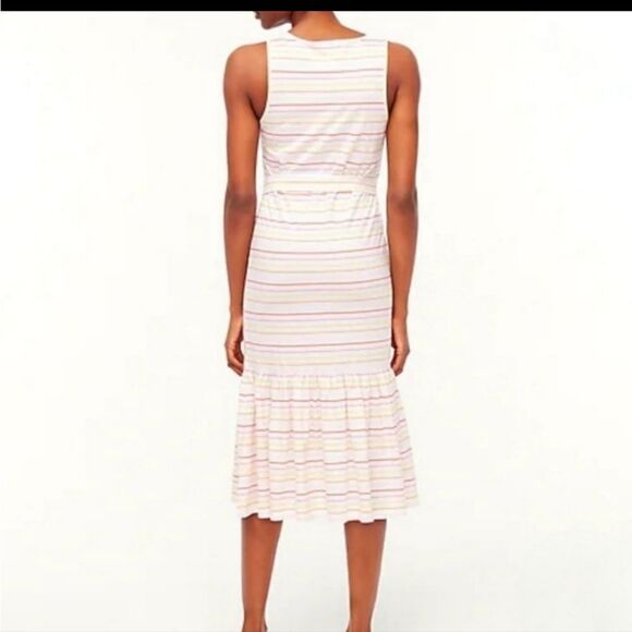 J. Crew Outlet Striped Tie Waist Dress Size Medium NWT - Picture 2 of 7